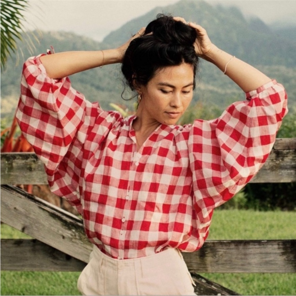 Doen Red & White Gingham O’Keefe Top — Heather Taylor collab